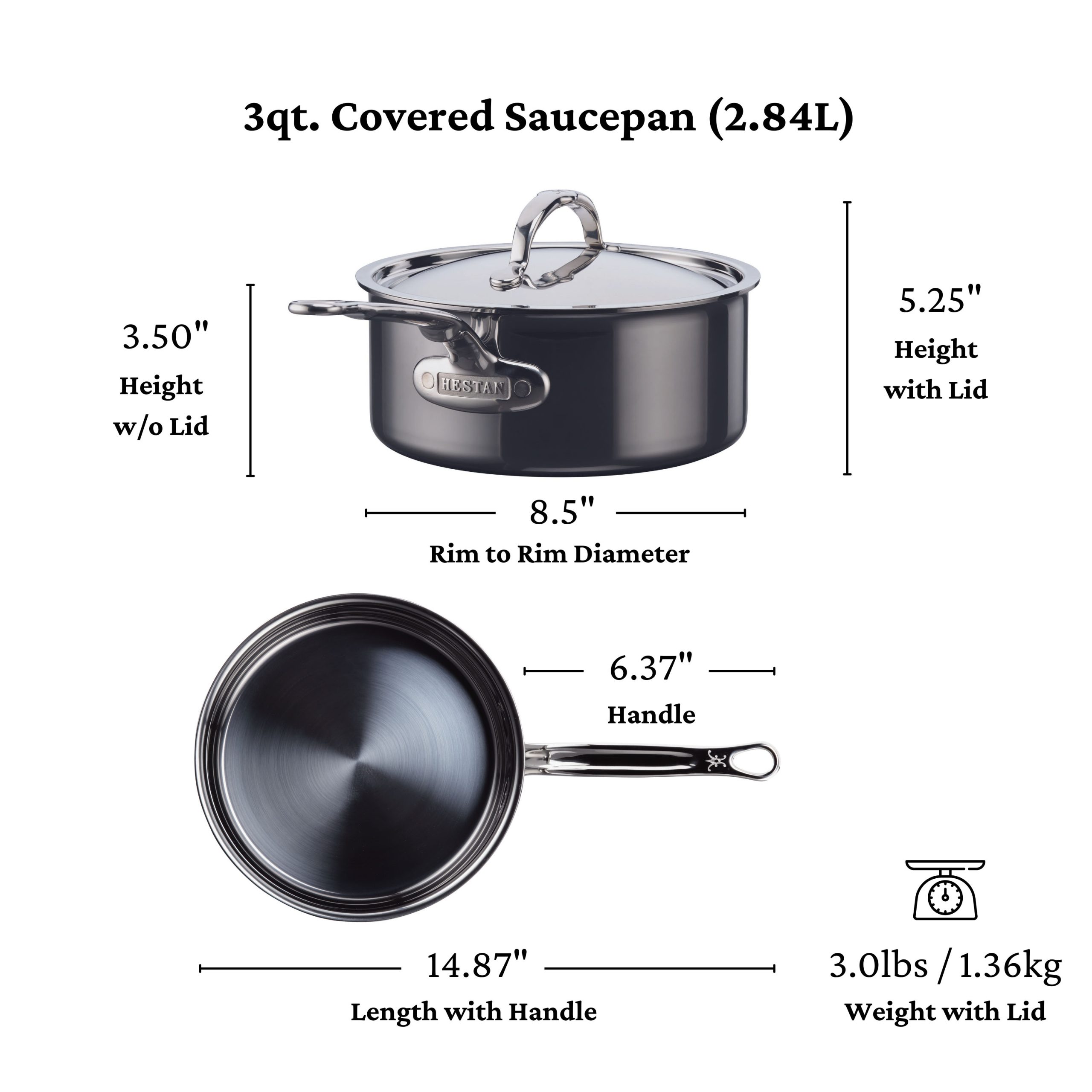3.0qt Covered Saucepan (20cm) - Image 2