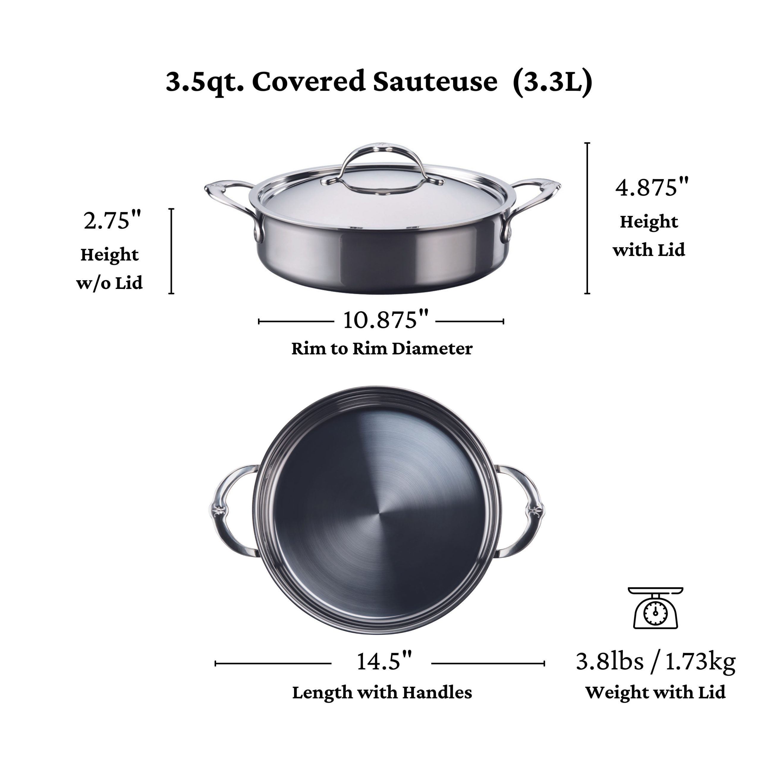 3.5qt Covered Braiser/Sauteuse (26cm) - Image 2