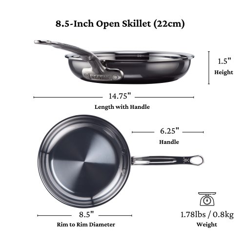 Nanobond 10-Piece Set includes: 8.5" & 11" Skillets, 1.5qt & 3.0qt Covered Saucepans, 3.5qt Covered Sauté Pan, 8.0qt Covered Stockpot